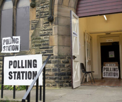 DEWSBURY, WEST YORKSHIRE, UK: MAY 8, 2005: Entrance to polling station