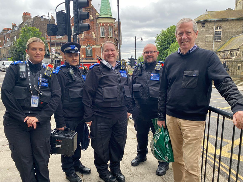 Highgate Society Secretary, Francis Wilkinson, with Community Support Officers