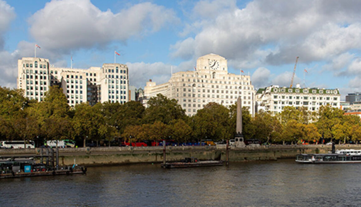 Embankment with trees cropped