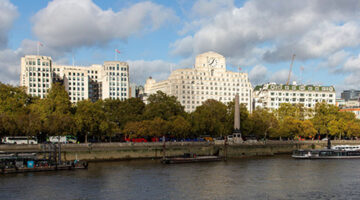 Embankment with trees cropped