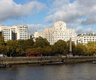 Embankment with trees cropped