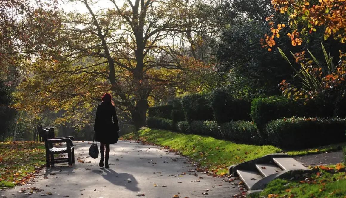Around Highgate woman in park wide