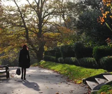 Around Highgate woman in park wide